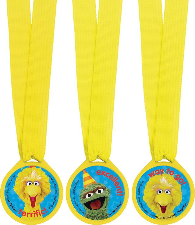 Sesame Street Birthday Party Award Medals, 12-pk Front_Flat