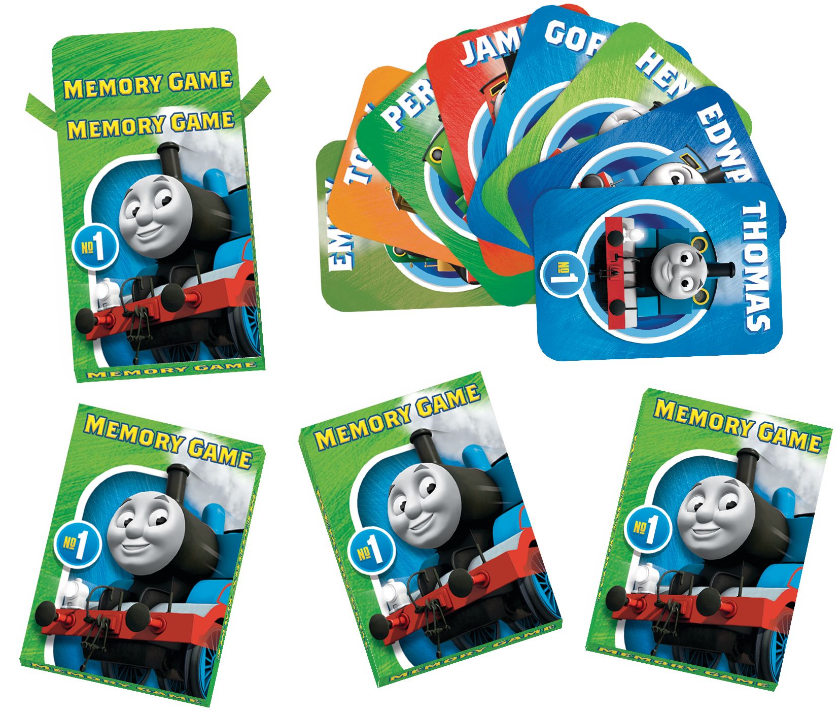 Thomas the Tank Engine Memory Match Games for Birthday Party Favours, 6-pk Overhead_Flat