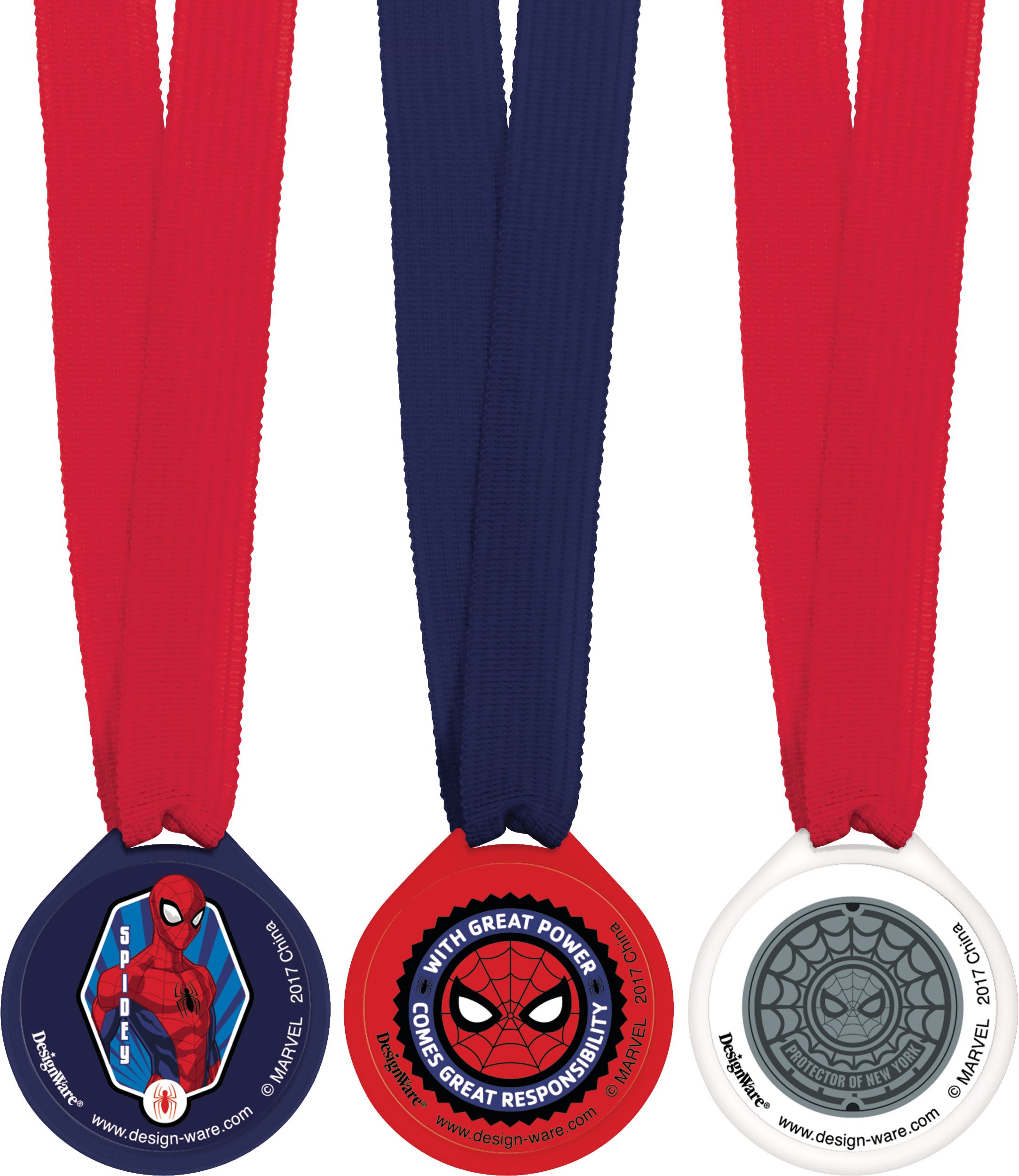 Marvel Spider-Man Webbed Wonder Birthday Party Award Medals, 12-pk Front_Flat