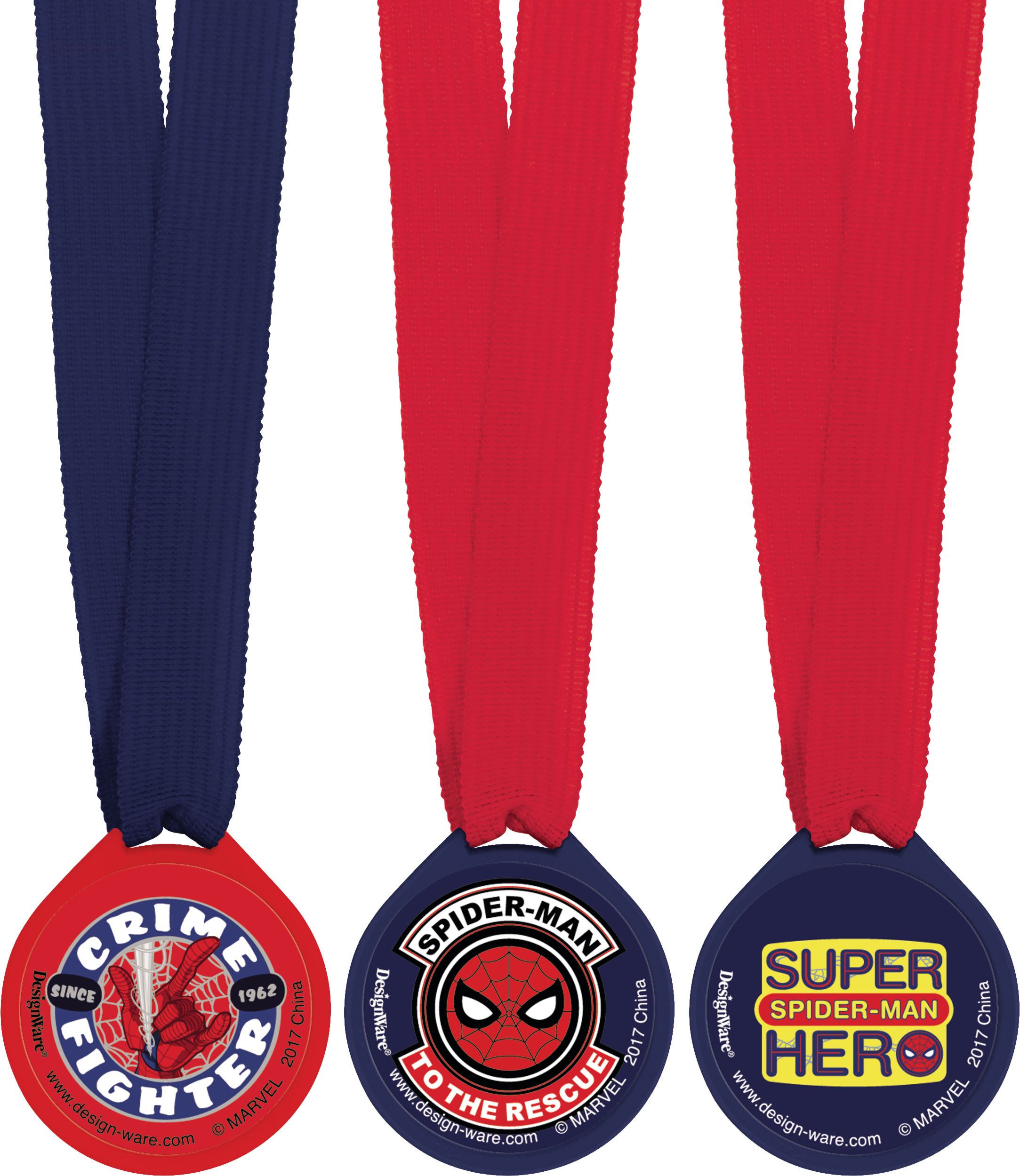 Marvel Spider-Man Webbed Wonder Birthday Party Award Medals, 12-pk Front_Flat