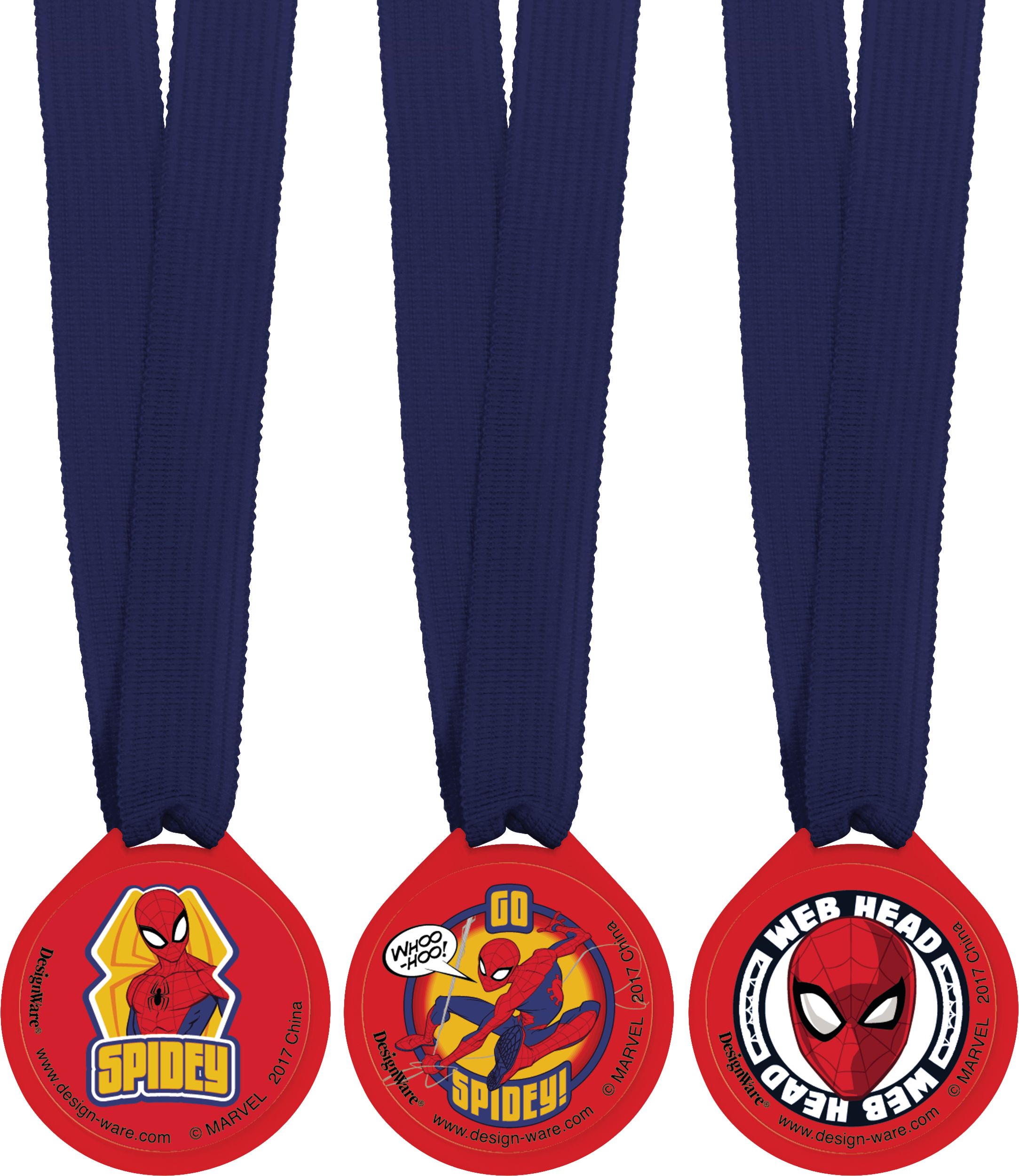 Marvel Spider-Man Webbed Wonder Birthday Party Award Medals, 12-pk Front_Flat