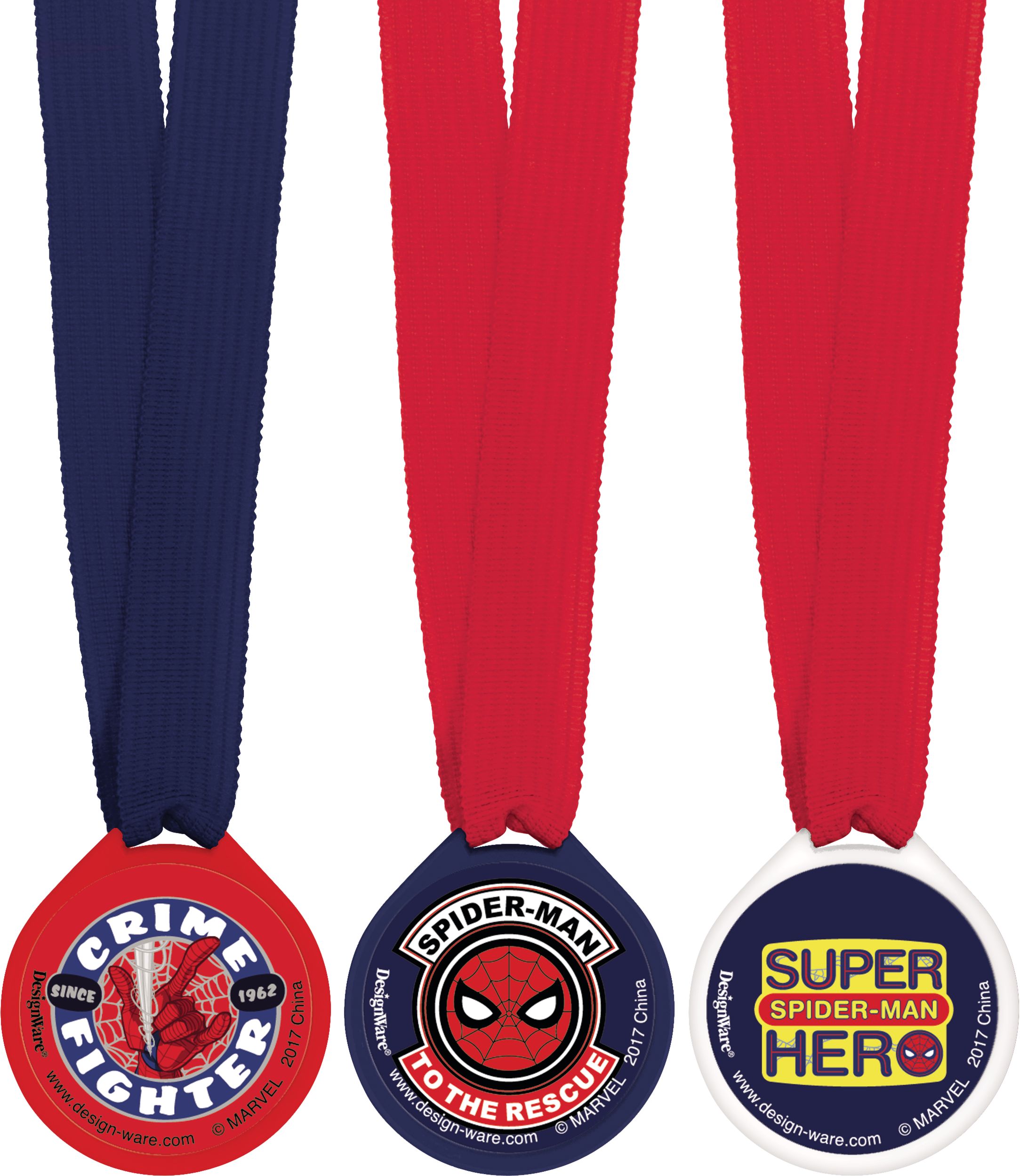 Marvel Spider-Man Webbed Wonder Birthday Party Award Medals, 12-pk Front_Flat