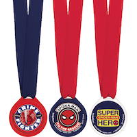 Médailles de mérite pour fête d’anniversaire, Marvel Spider-Man Webbed Wonder, paq. 12 Front_Flat