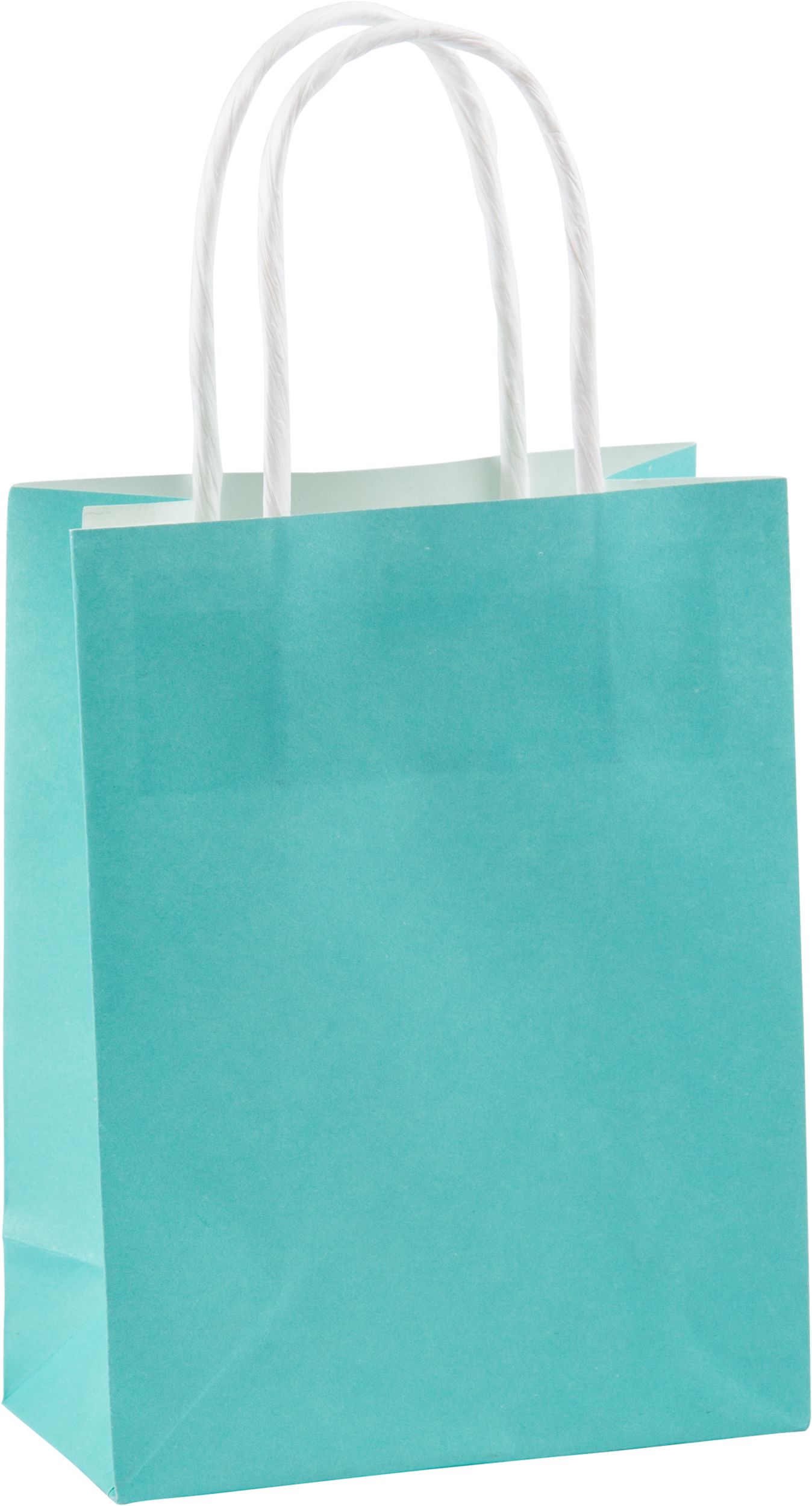 Paper Kraft Gift Bag, Light Blue, 8.5-in, for Birthday/Baby Shower Front_Angled_Right