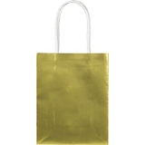 Mini Kraft Bag, Metallic Gold Front_Flat