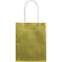 Mini Kraft Bag, Metallic Gold Front_Flat