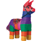 Happy Birthday Striped Pinata Hanging Pull String Decoration,  Multi-Coloured, 18-in, Holds 2lb of Pinata Filler, for Birthday Parties