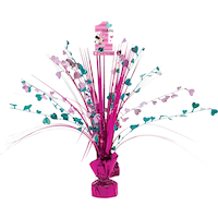 1st Birthday Minnie Mouse Spray Centrepiece Table Decoration, 18-in Front_Flat