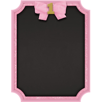 Glitter Pink Border Chalkboard Easel Sign Front_Flat