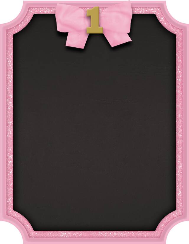 Glitter Pink Border Chalkboard Easel Sign Front_Flat