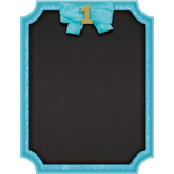 Glitter Blue Border Chalkboard Easel Sign