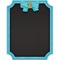 Glitter Blue Border Chalkboard Easel Sign