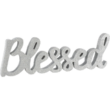 Lettres argentées scintillantes formant le mot Blessed Front_Angled_Right