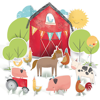 Friendly Farm Birthday Party Table Decorating Kit, 10-pc Composite_or_Mixed