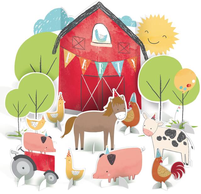 Friendly Farm Birthday Party Table Decorating Kit, 10-pc Composite_or_Mixed