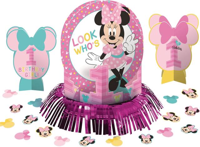 1st Birthday Minnie Mouse Table Decorating Kit, 23-pc Composite_or_Mixed