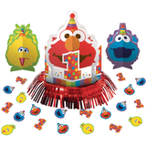 Décorations de table pour fête 1er anniversaire Sesame Street Elmo, paq. 23 Front_Elevated