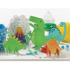 Dino-Mite Round Latex Balloon Decorating Kit, Blue/Orange/Green, 12-in,  6-pk, for Birthday Party