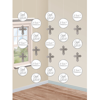 Décorations sur fil, première communion, blanc et argenté, paq. 5 Composite_or_Mixed