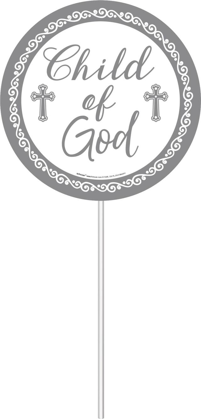 Décoration murale Première communion, blanc et gris, avec accessoires de cabine photo Front_Flat