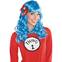 Perruque bouclée Dr. Seuss, Thing 1 and Thing 2 Front_Flat