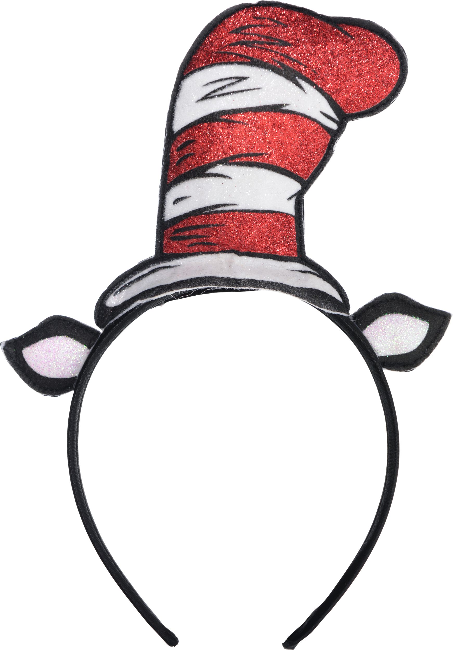 Dr. Seuss Glitter Cat in the Hat Cat Ears Headband Front_Flat
