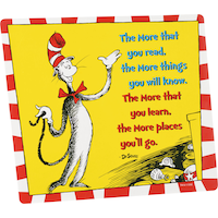 Dr. Seuss Cat in The Hat Reading Cutout Decoration Overhead_Flat