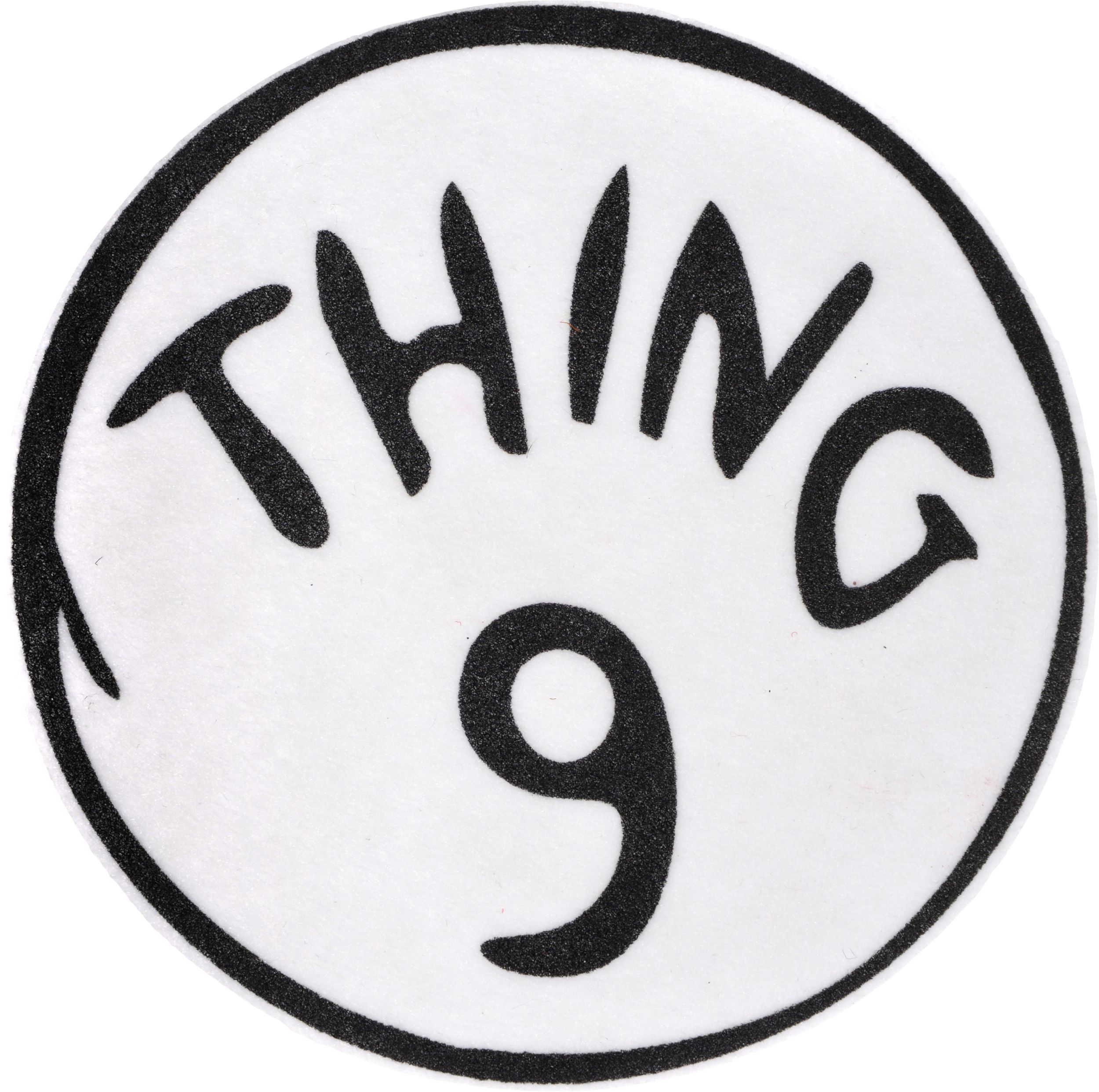 Dr. Seuss Thing 1 to Thing 9 Iron-On Patches, Adult, 9-pc Front_Flat