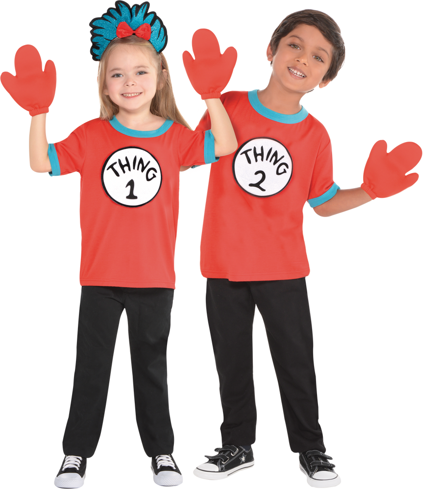 Kids' Dr. Seuss Thing 1 & Thing 2 Kit with T-Shirt & Gloves, Red/Blue ...