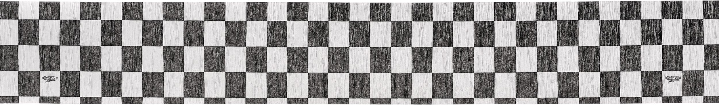 Banderole à damier noir et blanc Front_Flat