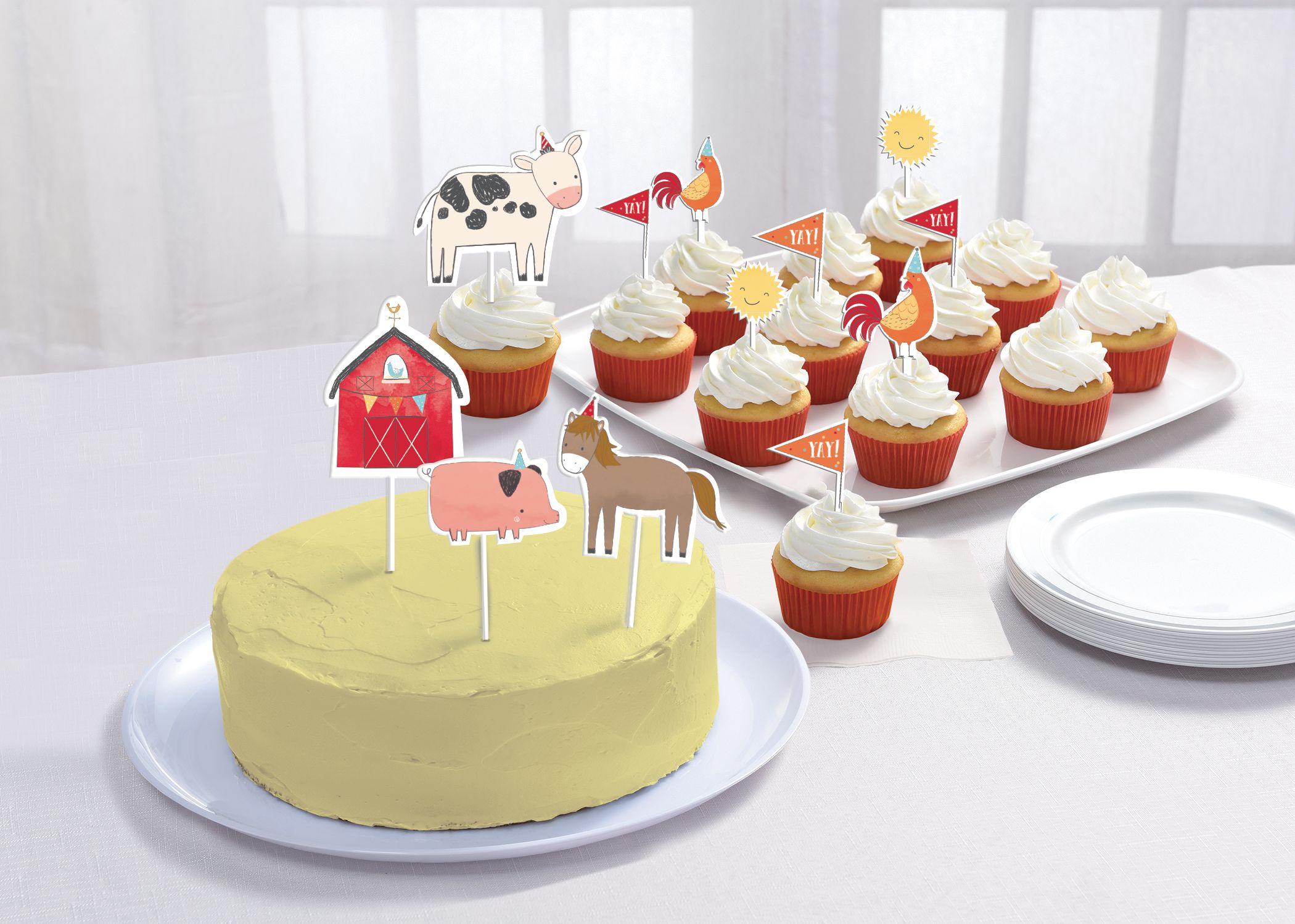 Friendly Farm Birthday Cake Toppers, 12-pk Composite_or_Mixed