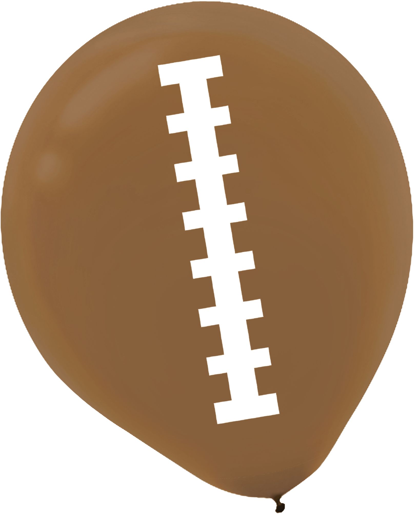 Ballons en latex ronds football, blanc/brun, 12 po, paq. 6, pour les fêtes sportives Front_Flat