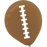 Ballons en latex ronds football, blanc/brun, 12 po, paq. 6, pour les fêtes sportives Front_Flat
