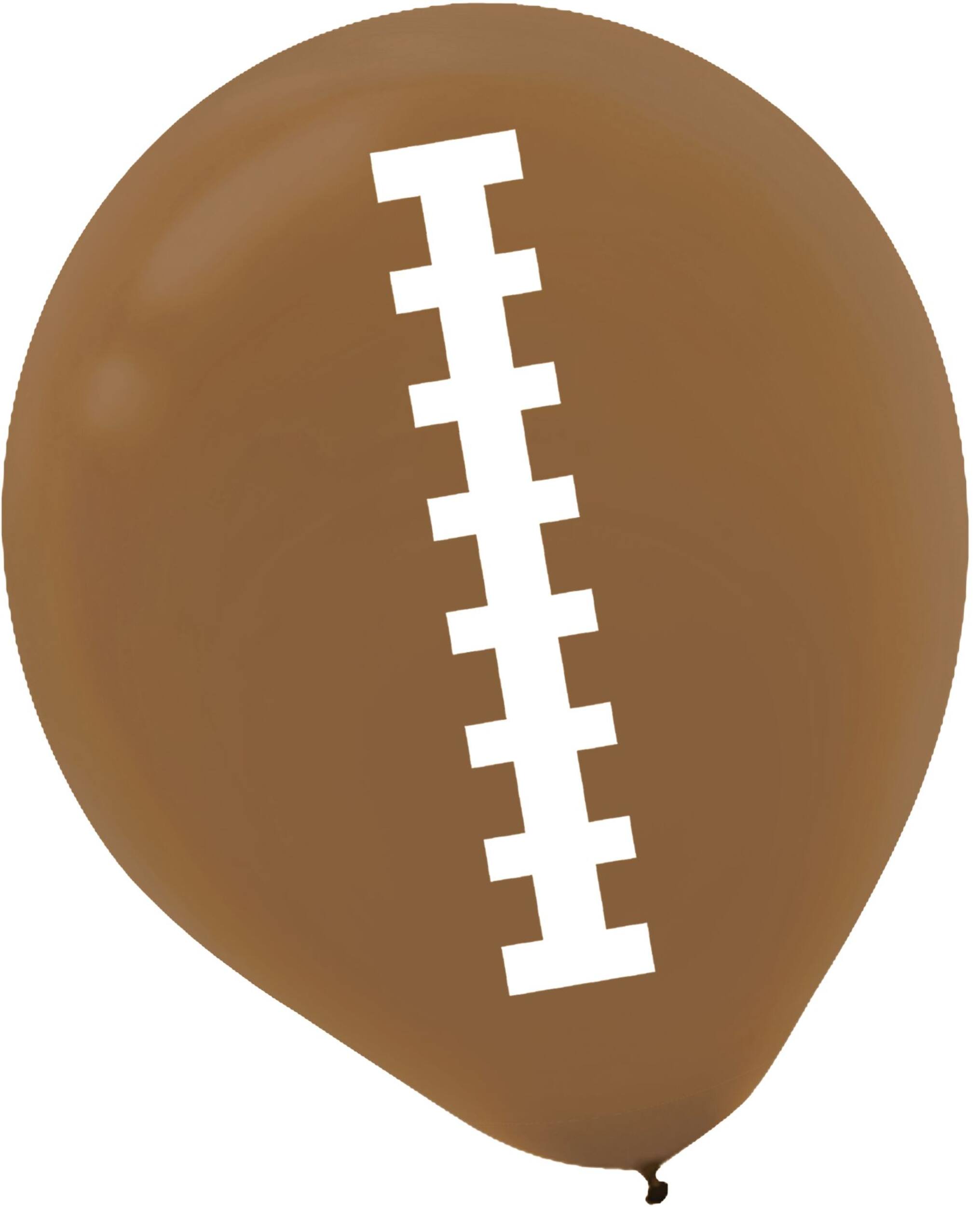 Football Round Latex Balloons, White/Brown, 12-in, 6-pk, for Sports Party Front_Flat