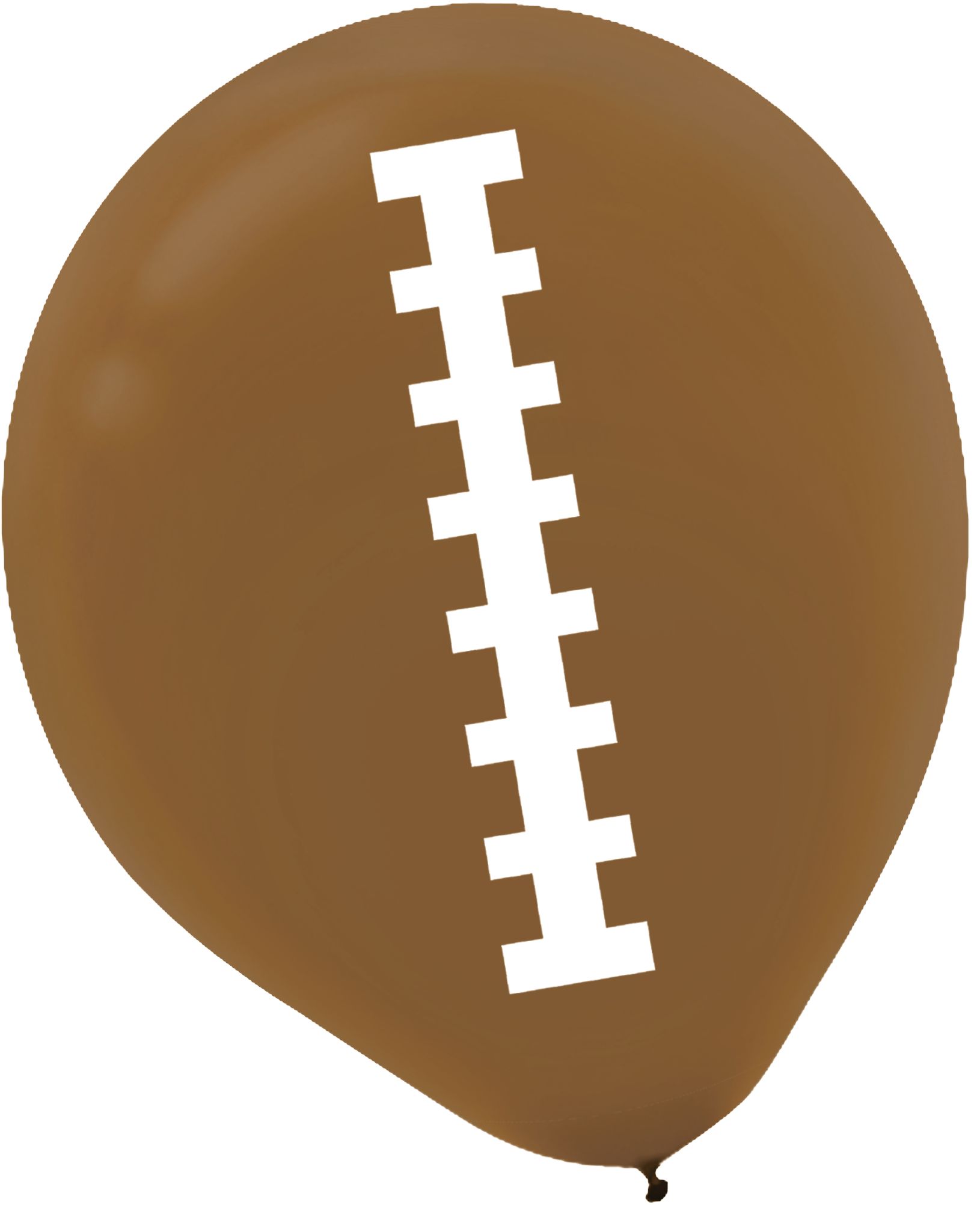 Ballons en latex ronds football, blanc/brun, 12 po, paq. 6, pour les fêtes sportives Front_Flat