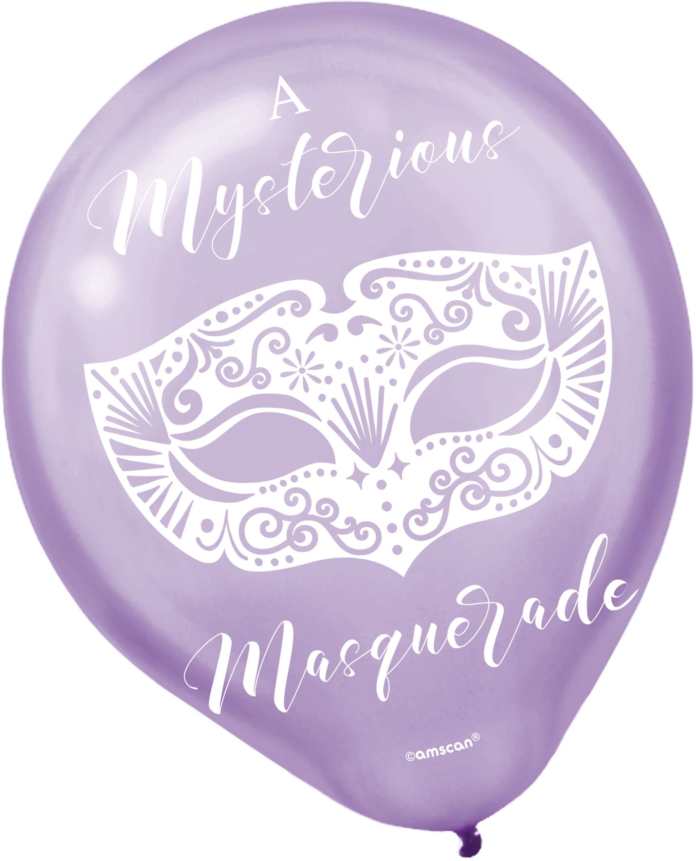"A Night in Disguise" Round Latex Balloons, Gold/Blue/Purple, 12-in, 15-pk, for Masquerade Party Front_Flat