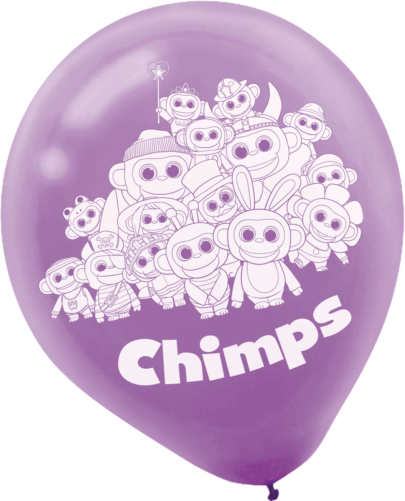 Ballons en latex, Le Parc des merveilles, bleu/mauve, paq. 6 Front_Flat