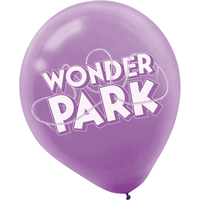 Ballons en latex, Le Parc des merveilles, bleu/mauve, paq. 6 Front_Flat