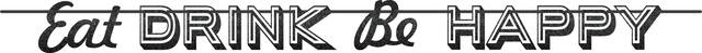 Banderole à lettres étincelante Eat Drink Be Happy Front_Flat