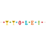 Fiesta "Sip Sip Ole!" Hanging Garland Banner Decoration, Multi-Coloured, 6.25-ft, for Cinco de Mayo/Fiesta/Summer Party Front_Flat