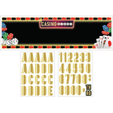 Roll the Dice "Casino" DIY Customizable Hanging Garland Banner Decoration, Black/Gold, 65-in, for Game Night/Vegas/Birthday Party Front_Flat