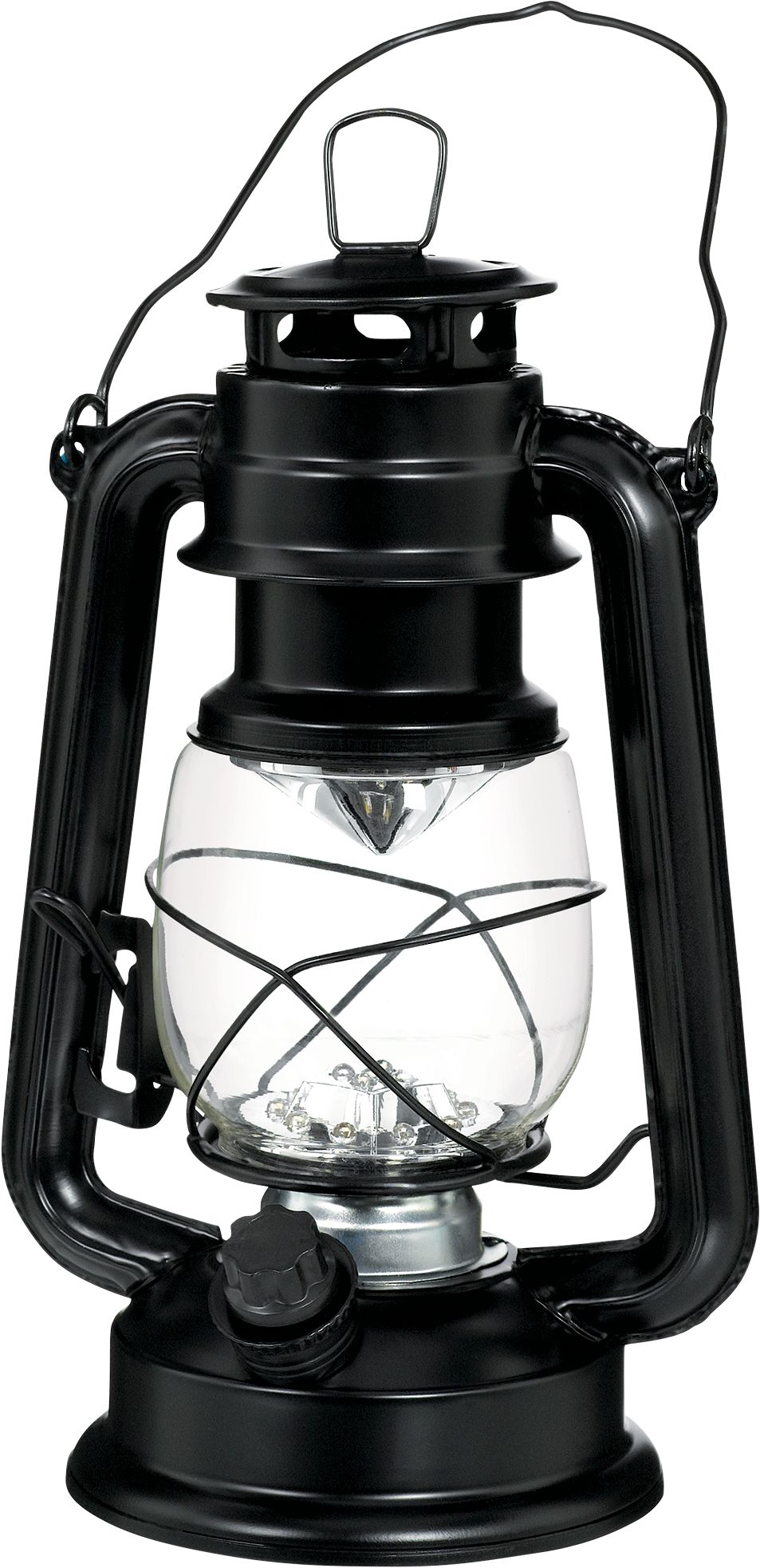 Old West Metal LED Hurricane Lantern Front_Angled_Left