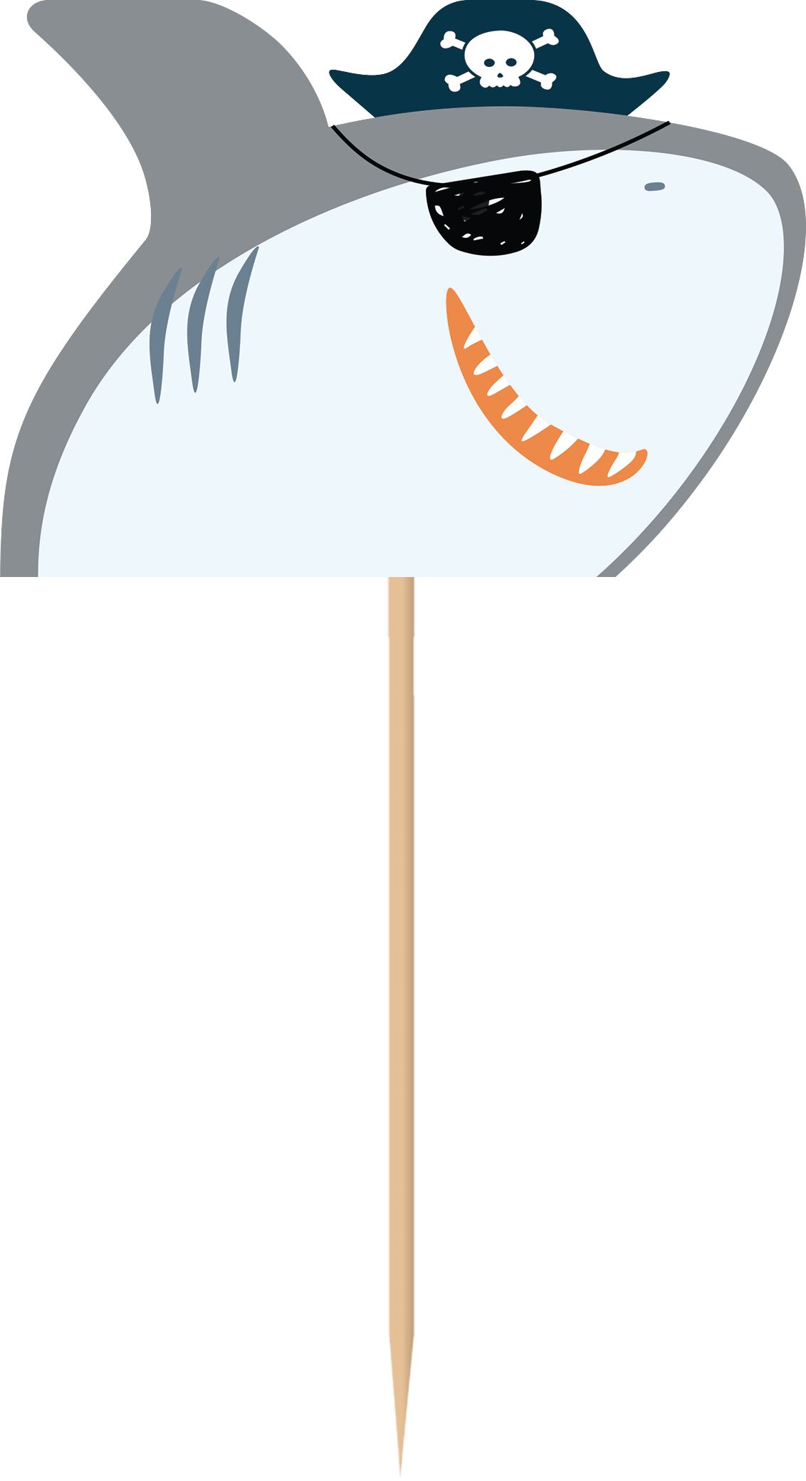 Pirate Shark Birthday Party Cupcake Kit for 24 Front_Flat