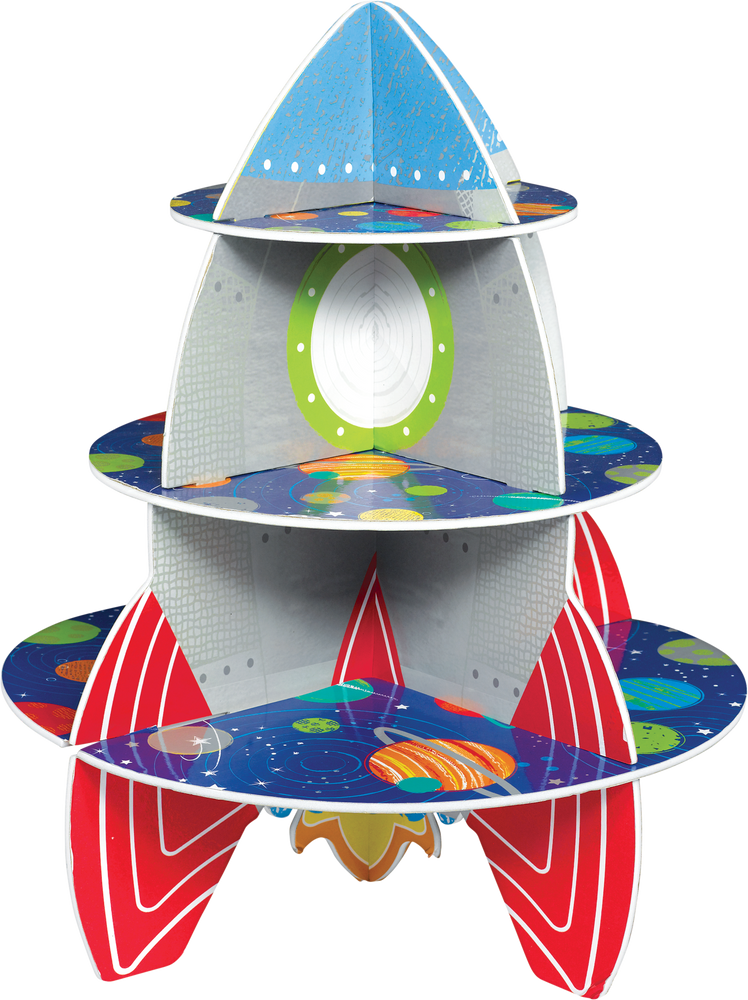 Blast Off Rocket ThreeTiered Birthday Party Cupcake Stand Canadian Tire