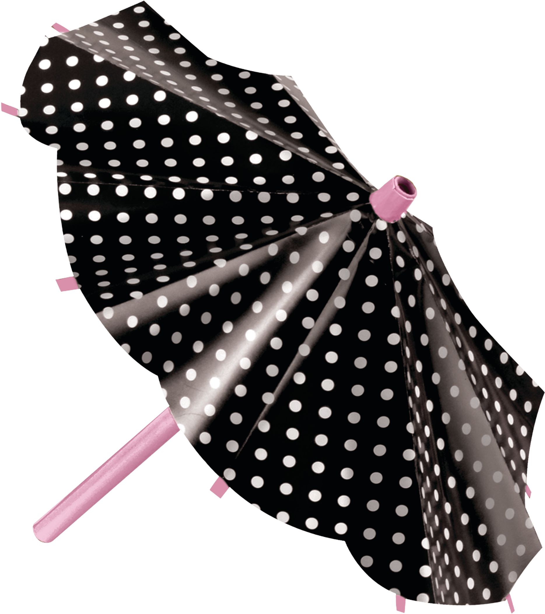 Pink & Black Parasol Decorations, 3-pc Front_Angled_Right