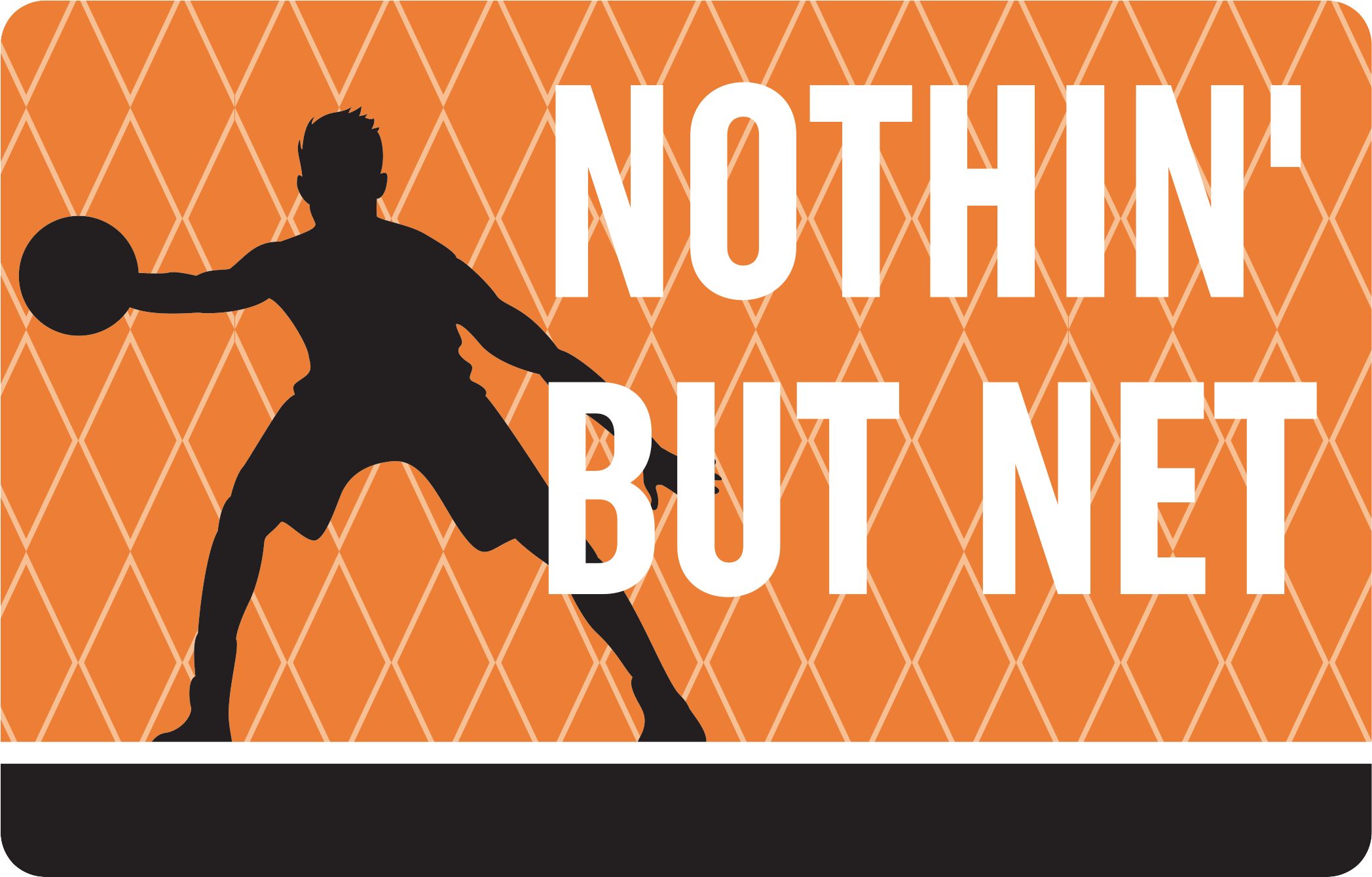 Basketball "Game Day" Table & Wall Cutout Decorations, Orange/Black, 11-in, 12-pk, for Sports Party Front_Flat