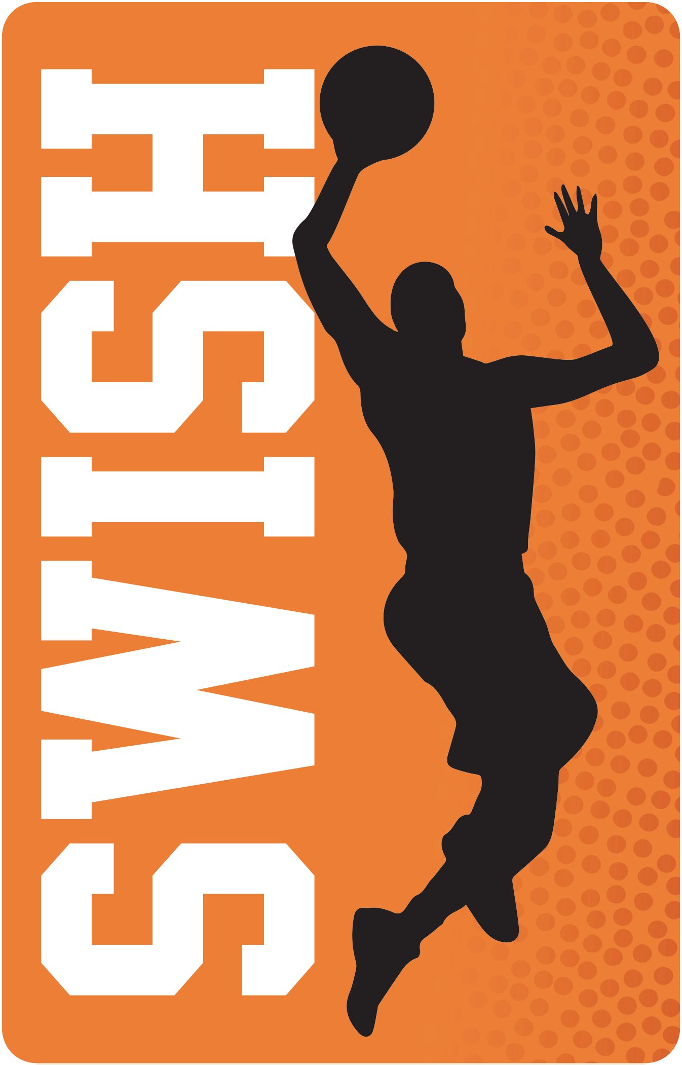 Basketball "Game Day" Table & Wall Cutout Decorations, Orange/Black, 11-in, 12-pk, for Sports Party Front_Flat