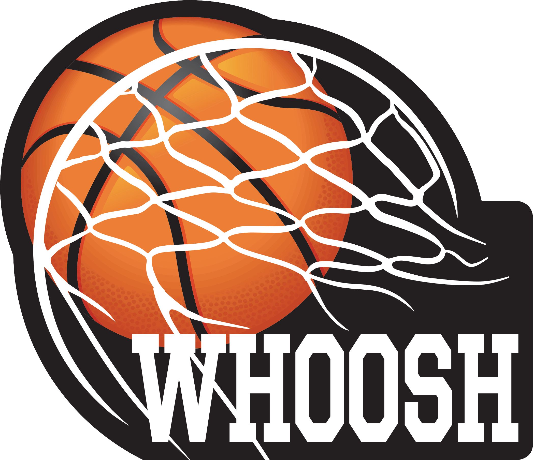 Basketball "Game Day" Table & Wall Cutout Decorations, Orange/Black, 11-in, 12-pk, for Sports Party Front_Flat