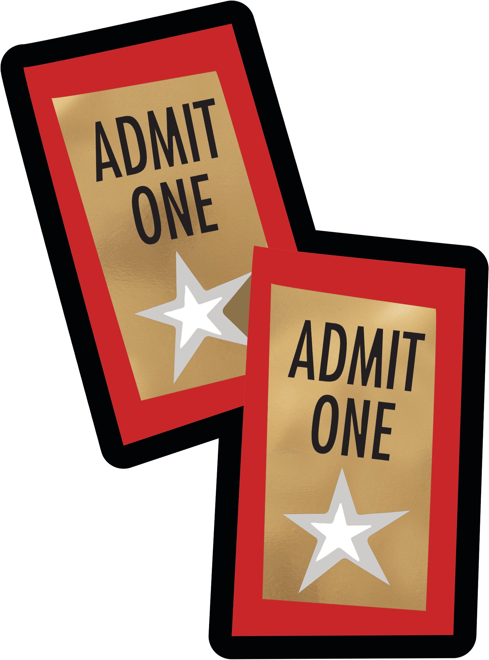 Movie Night "Lights! Camera! Action!" Table & Wall Cutout Decorations, Black/Gold, 11-in, 12-pk, for Movie Nights/Carnival Front_Flat