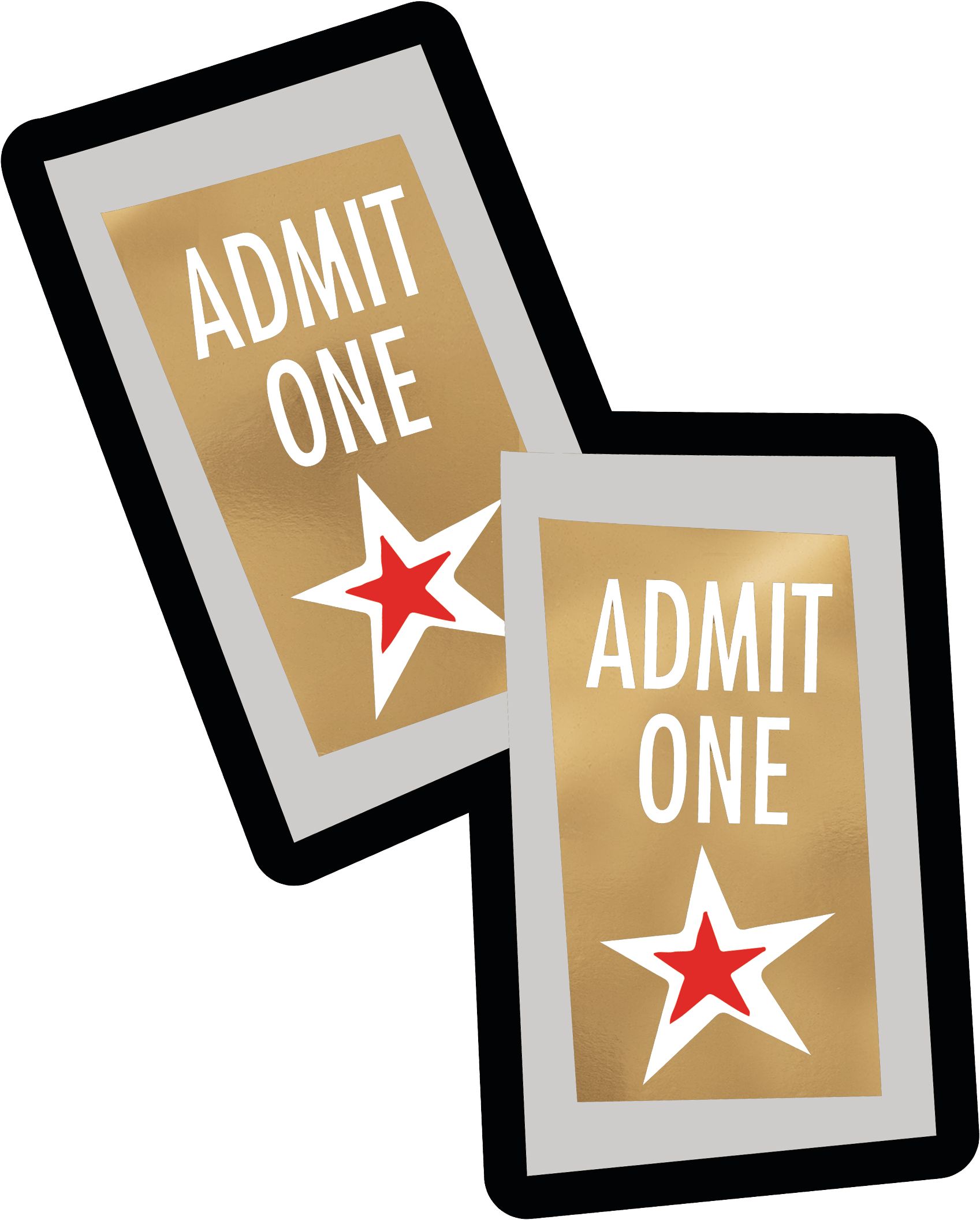 Movie Night "Lights! Camera! Action!" Table & Wall Cutout Decorations, Black/Gold, 11-in, 12-pk, for Movie Nights/Carnival Front_Flat